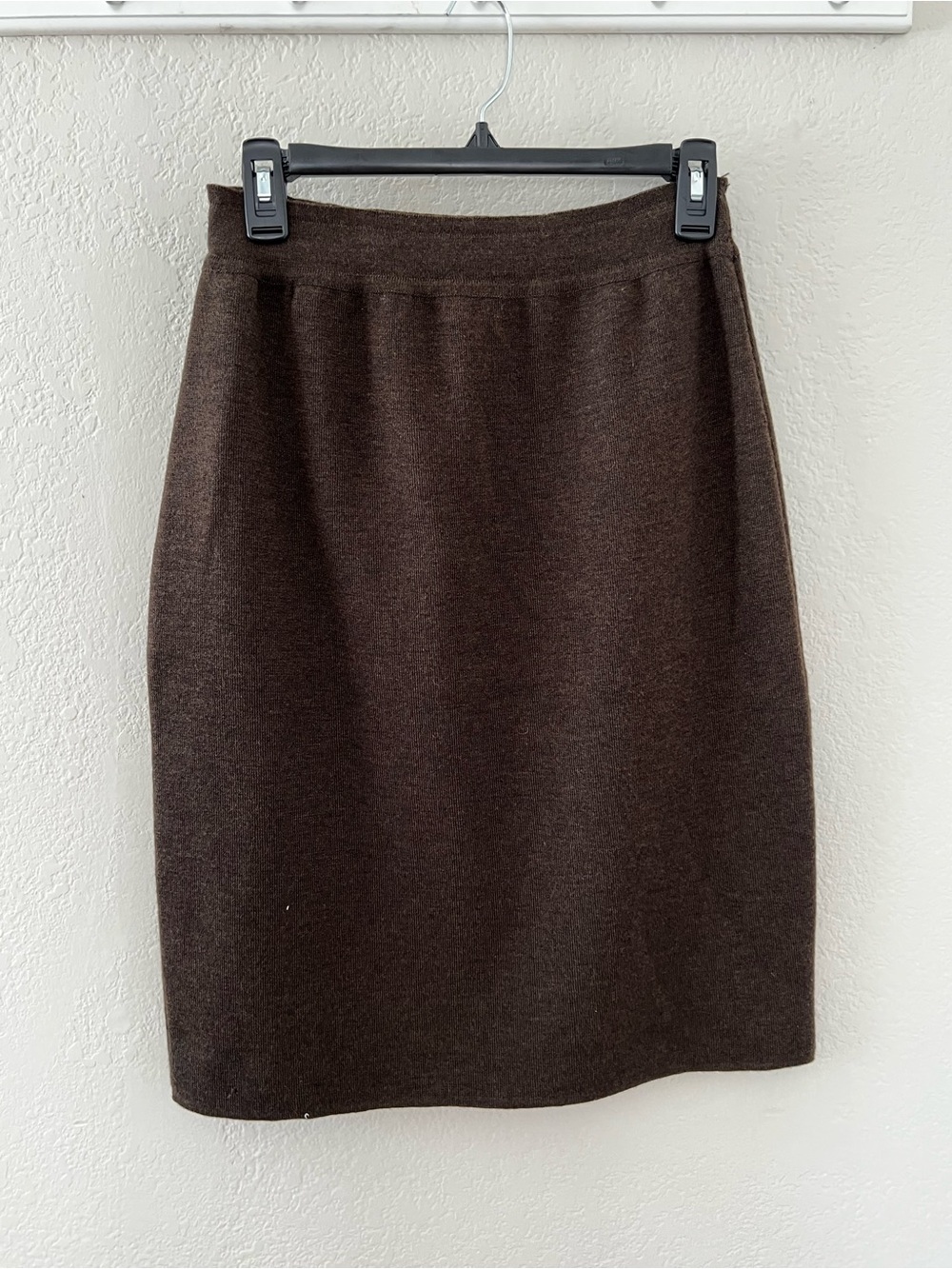 Henri Bendel 100% Merino Wool Brown Pencil Skirt - Size L